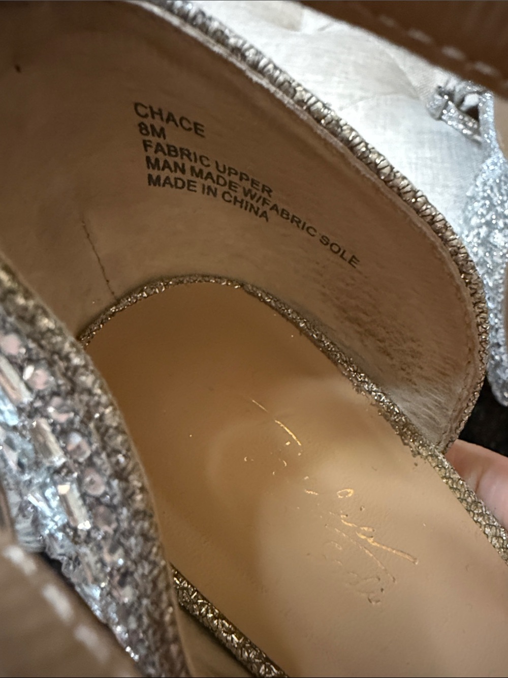 Thalia Sodi Silver Rhinestone T-Strap Platform Heels Size 8 - Picture 6 of 9